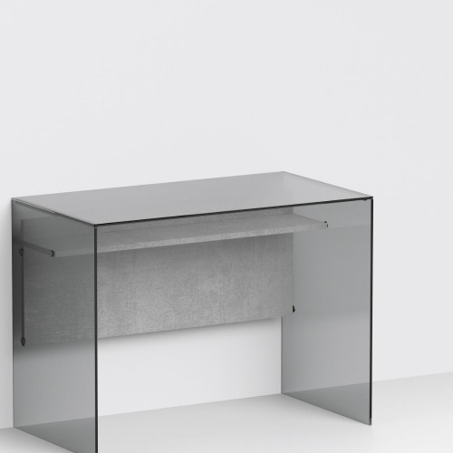 Scrivania Scriba-0/84 in vetro trasparente 100x55x75h  Pezzani
