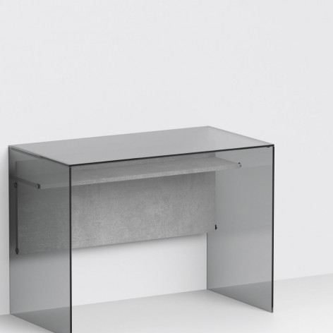 Scrivania Scriba-0/84 in vetro trasparente 100x55x75h  Pezzani
