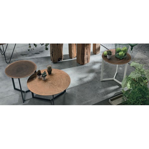 Tavolino  rotondo salotto Joy Wood in legno e metallo Tomasella 0200001-0200003