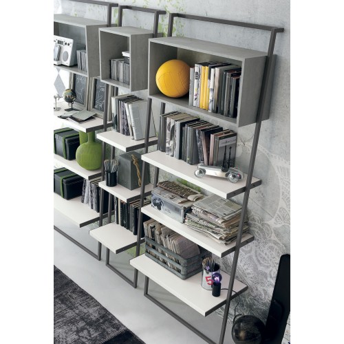 Libreria a scala Movida struttura in metallo antracite Tomasella 020M4111