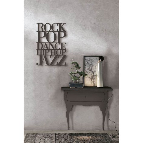 Decoro parete cameretta/soggiorno decorativa a parete design con scritta Rock, Tomasella 020M9002