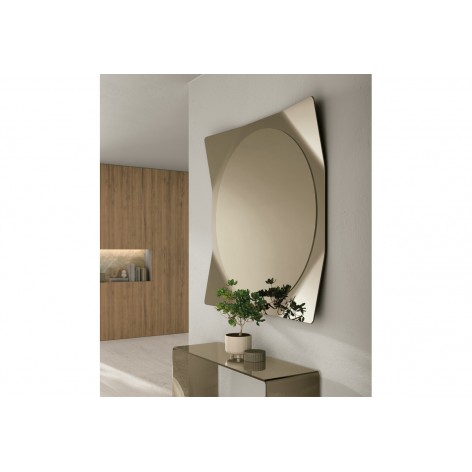 Specchiera quadrata moderna Lynx Target bronzo/fumè SSC25