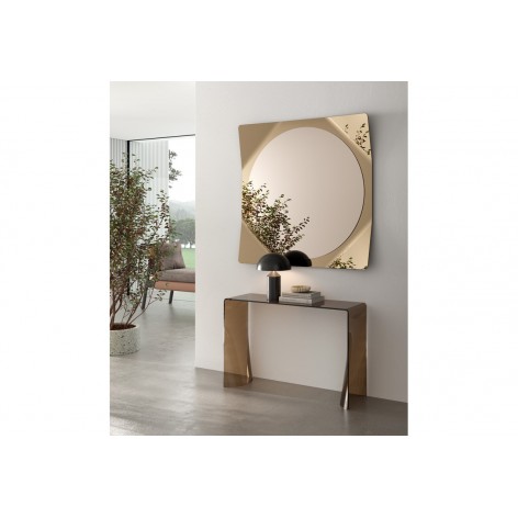 Consolle elegante Target Lynxin in vetro trasparente colorato cenere/miele COC06
