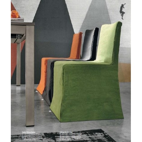 Set 2 sedie Tiffany Gonna  Eleganti stile classico  ricevimenti in tessuto sfoderabile lino froissè Tomasella 4202200