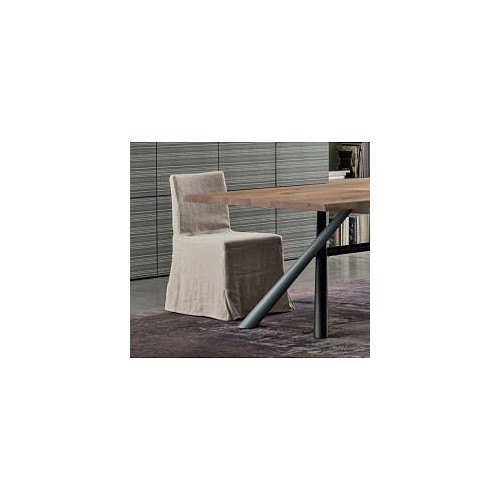 Set 2 sedie Tiffany Gonna  Eleganti stile classico  ricevimenti in tessuto sfoderabile lino froissè Tomasella 4202200