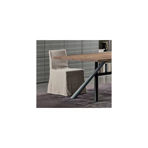 Set 2 sedie Tiffany Gonna  Eleganti stile classico  ricevimenti in tessuto sfoderabile lino froissè Tomasella 4202200