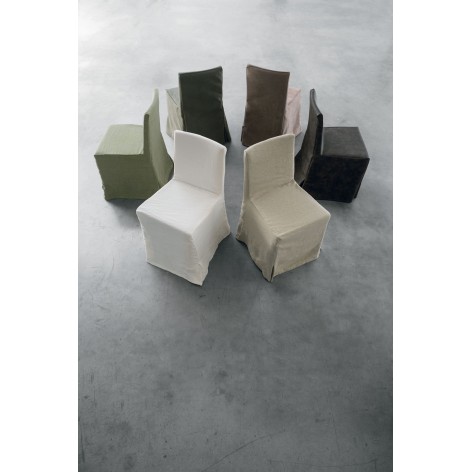 Set 2 sedie Tiffany Gonna  Eleganti stile classico  ricevimenti in tessuto sfoderabile lino froissè Tomasella 4202200