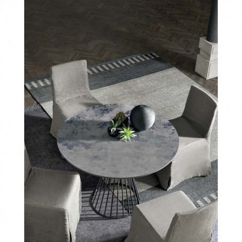 Set 2 sedie Tiffany Gonna  Eleganti stile classico  ricevimenti in tessuto sfoderabile lino froissè Tomasella 4202200