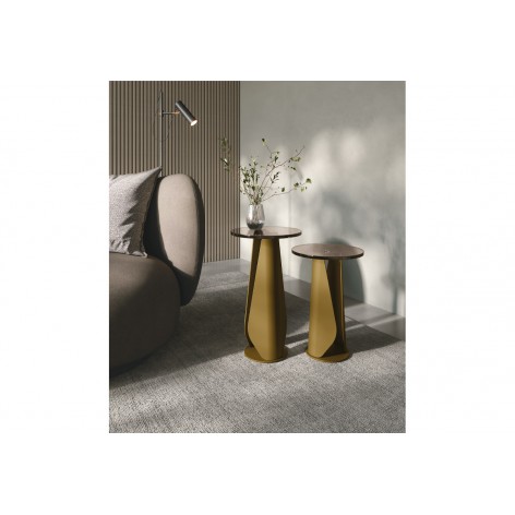 Tavolino Tile set moderno minimal elegante in metallo e vetro temperato Target point TL187