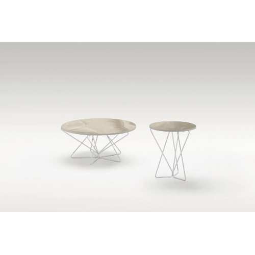 Tavolino Star Corner, rotondo in gres porcellanato,TL176 Target