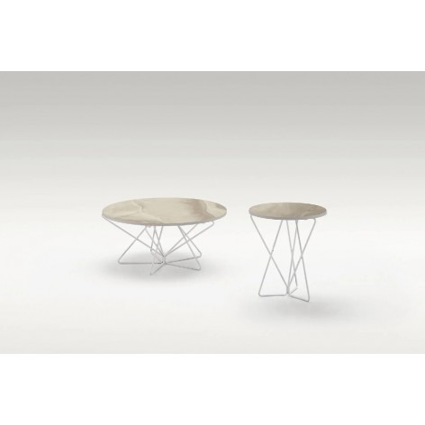 Tavolino Star Corner, rotondo in gres porcellanato,TL176 Target
