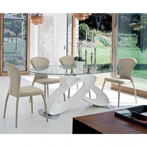 Tavolo Eclipse 220 vetro fisso ovale TP400
