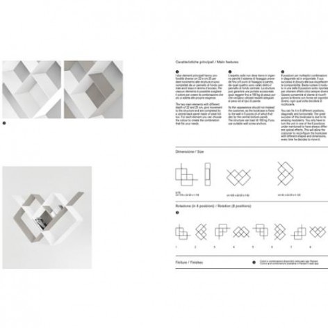 Libreria a parete Mondrian 0/75 Pezzani